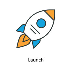 Launch Vector Fill outline Icons. Simple stock illustration stock