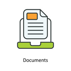Documents Vector Fill outline Icons. Simple stock illustration stock