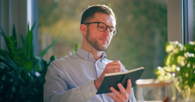 Pensive Thoughtful Businessman Working Portrait