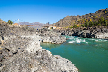 View of river Katun and Altay mountains