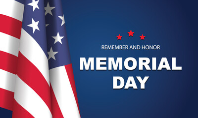 Obraz premium Memorial Day Background Design. Banner, Poster, Greeting Card. Vector Illustration.