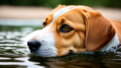portrait of a sad beagle 