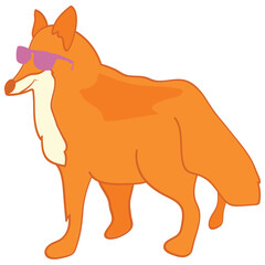 Cute fox with sunglasses