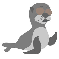 Cute seal with sunglasses