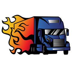 vector design, with a truck theme, looks powerful and dashing.