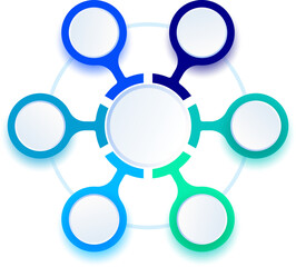 6 Circular Infographic Diagram Process