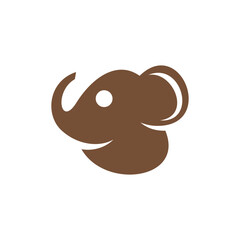 Elephant cute head modern creative logo