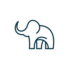Elephant animal standing line simple logo