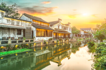 Ancient buildings in the ancient town of Dangkou, Jiangsu, China