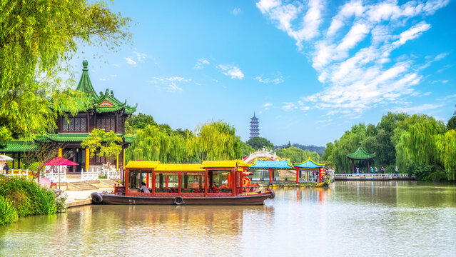 Slender West Lake is a famous scenic spot in China, Yangzhou, China.