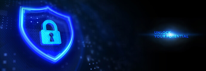 Cyber security data protection business technology privacy concept. 3d illustration. Unlock your potential