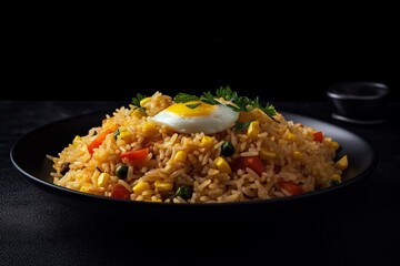 fried rice with egg on plate