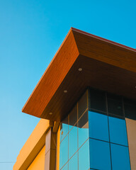 Beautiful modern building made of glass.