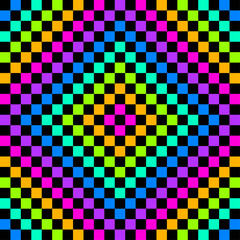 Neon squares background in hippie style