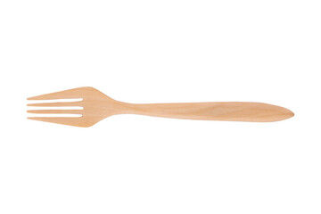 Wood fork on white background. 