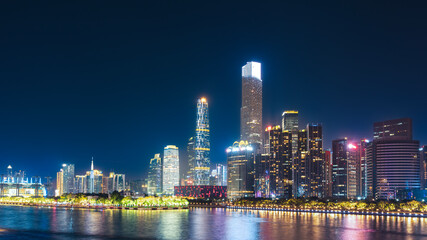 Fototapeta na wymiar Guangzhou, China skyline on the Pearl River.