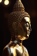 realistic golden buddha statue