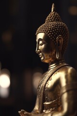 realistic golden buddha statue