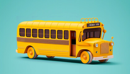 Yellow school bus, back to school. The concept of education, childcare, the best investment in the future. Caring for children is our future.
