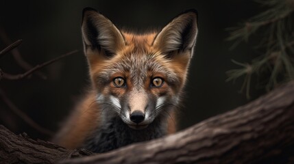 Obraz premium realistic red fox in the forest 