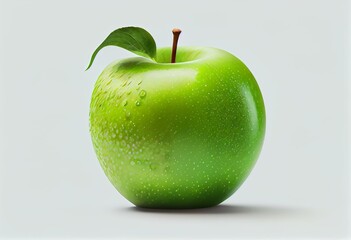 geen apple isolated on  transparent png. Generative AI