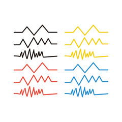 Heart beat line. Simple collection of cardiogram related line icons 