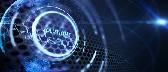 Business, Technology, Internet and network concept. Solutions business words. 3d illustration