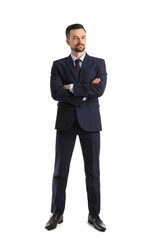 Handsome businessman on white background