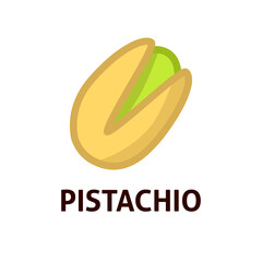 Pistachio color icon. Nature snack. Organic ingridient. Fresh nut for healthy diet. Plant symbol