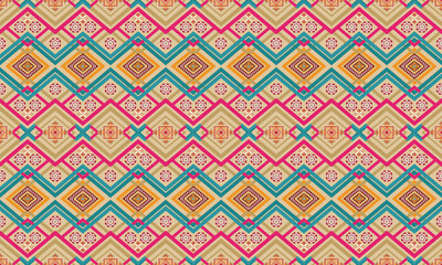 Ikat ethnic vector abstract beautiful art. Ikat seamless pattern for background,fabric,wrapping,clothing,wallpaper,Batik,carpet,embroidery style