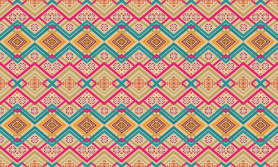 Ikat ethnic vector abstract beautiful art. Ikat seamless pattern for background,fabric,wrapping,clothing,wallpaper,Batik,carpet,embroidery style