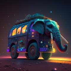 elephant vehicle created using AI Generative Technology