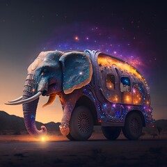 elephant vehicle created using AI Generative Technology