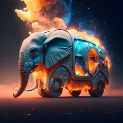 elephant vehicle created using AI Generative Technology
