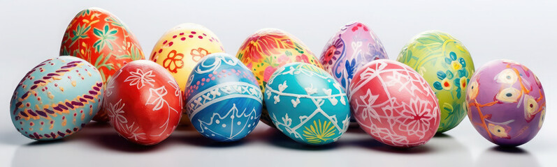 Easter eggs set. Poster. Postcard.