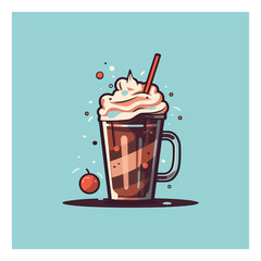 Chocolate Milkshake simple modern logo