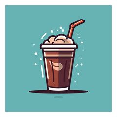 Chocolate Milkshake simple modern logo