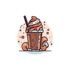 Chocolate Milkshake simple modern logo