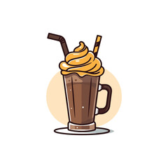 Chocolate Milkshake simple modern logo