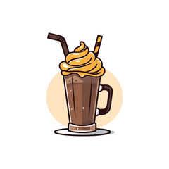 Chocolate Milkshake simple modern logo