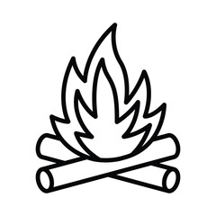 camp fire icon vector design template in white background