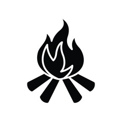 camp fire icon vector design template in white background