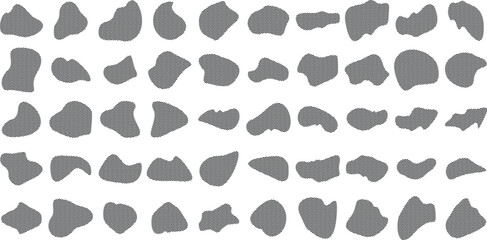 Fototapeta premium Hand Drawn Organic Shapes Liquid and fluid shape Black symbol Set 50