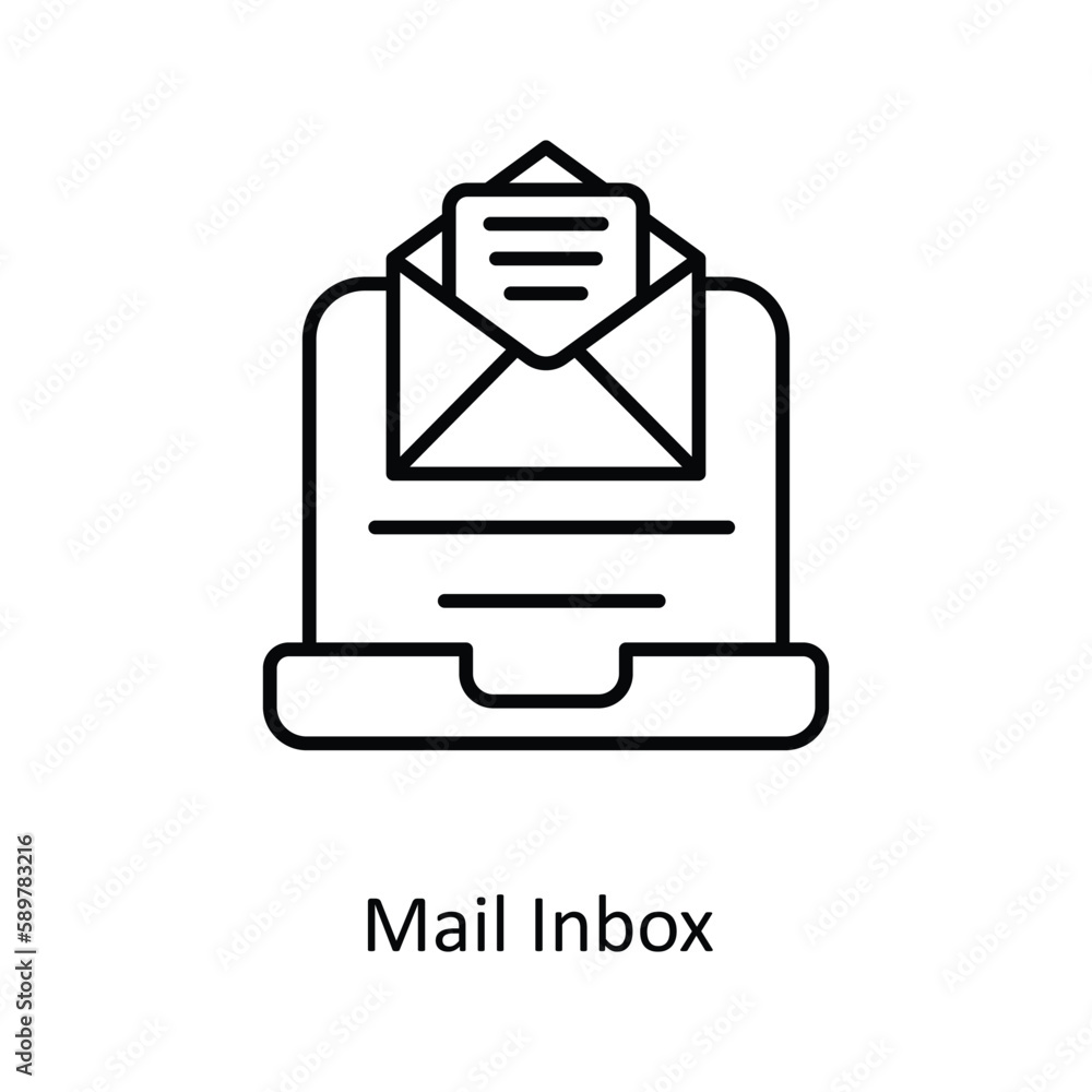 Poster mail inbox vector outline icons. simple stock illustration stock