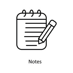 Notes Vector  outline Icons. Simple stock illustration stock