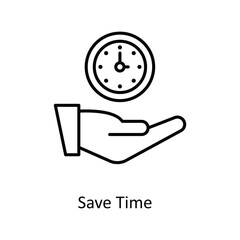 Save Time Vector  outline Icons. Simple stock illustration stock