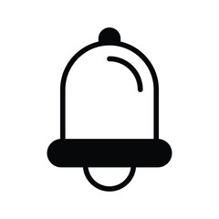 Notification bell icon with white background stock illustration