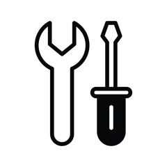 Tools icon with white background stock illustration