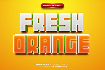 Obraz premium Super Fresh Orange Bold 3D Editable text Effect Style