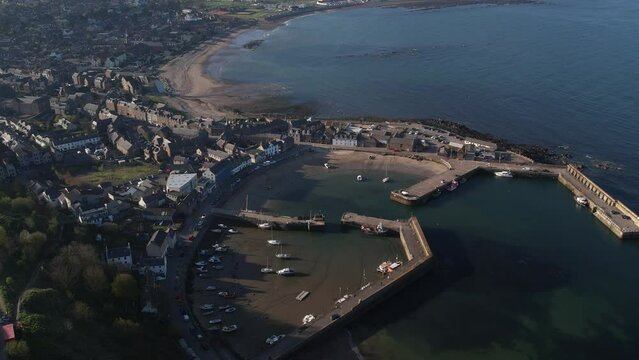 Exploring Scotland's Hidden Gems: Drone Views of Stonehaven's Scenic Beach and Harbor